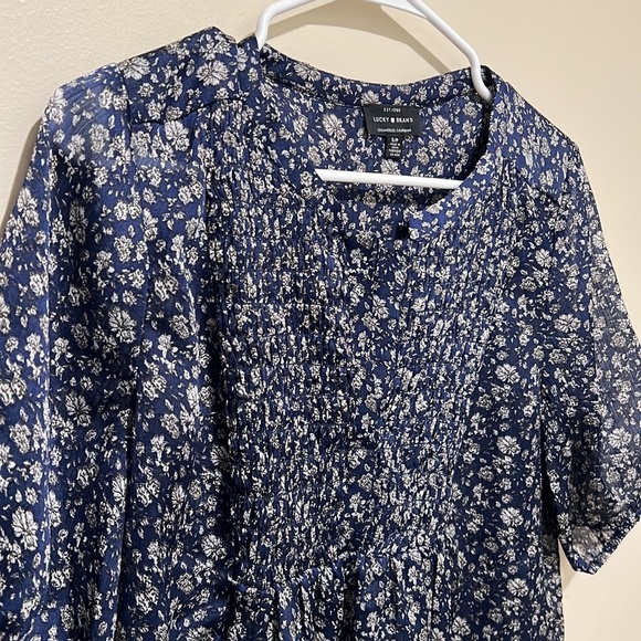 EUC🔹️Lucky Brand Floral Peasant Top - Small - Picture 3 of 4